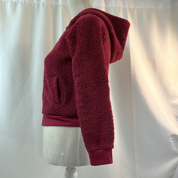 Arizona Jean Co Raspberry Sherpa Zipper Front Hooded Jacket Size M (10/12) - Picture 4 of 7